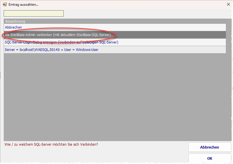 SQL-Login mit Admin