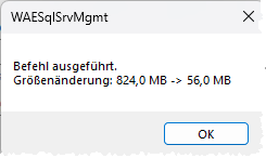 Bestätigung der Verkleinerung