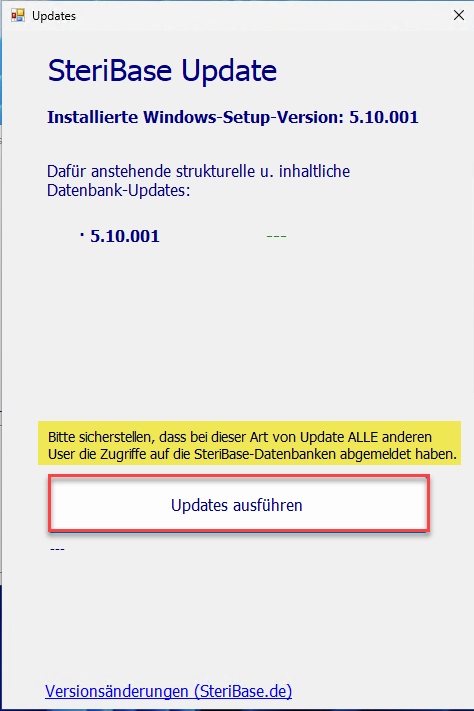 Updater starten