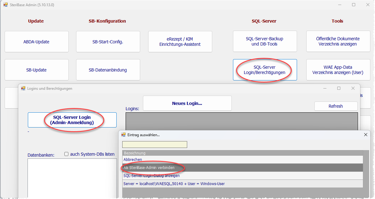 Button LogIns anlegen