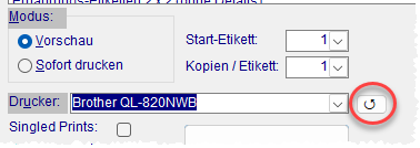 Druckerliste aktualisieren