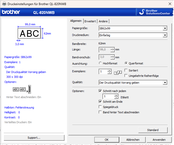 Format SB62x99 – Queretikett