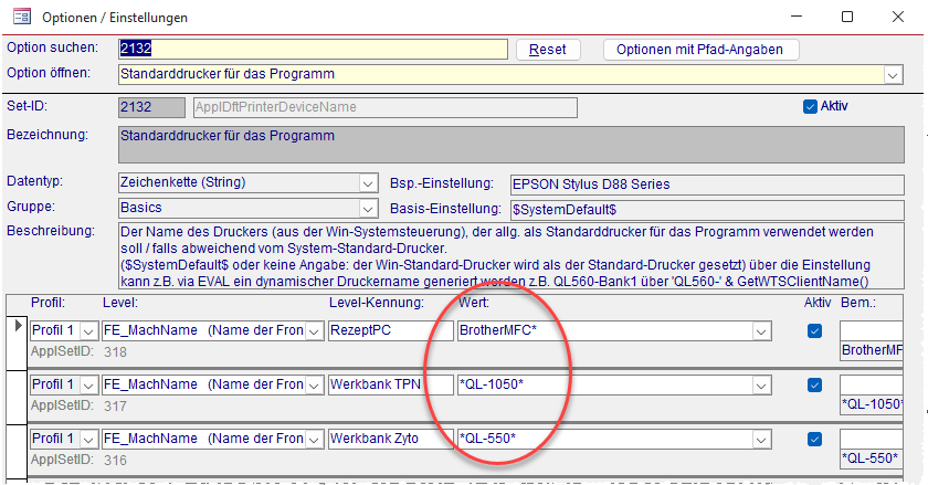 SetID 2132 Einstellung